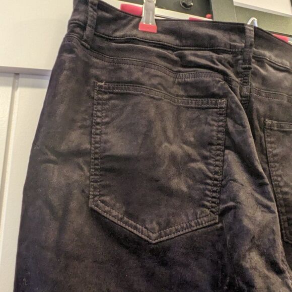 Ann Taylor Sculpting Mid Rise Curvy Black Velvet Skinny Pants SIZE 12 - Picture 7 of 14